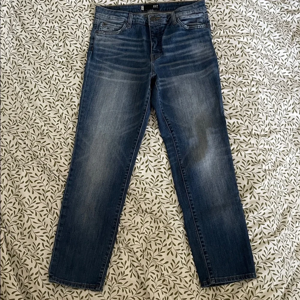 Kut from the Kloth Catherine Fab Ab High Rise Boyfriend Jeans Stretch Denim - Picture 2 of 16
